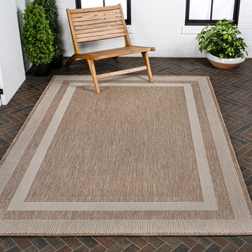 Dover Classic 3-Stripe Border Indoor/Outdoor Area Rug